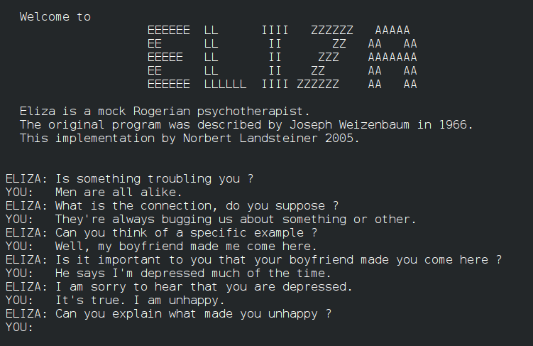 ELIZA fait semblant de comprendre. On y croit quand même.